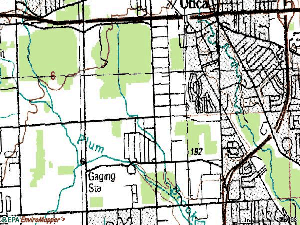 Zip code 48314 topographic map