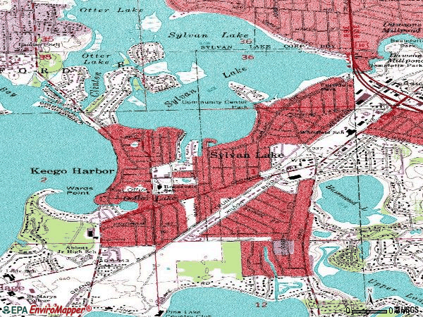 Zip code 48320 topographic map