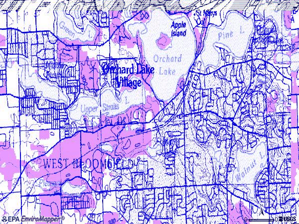 Zip code 48323 topographic map