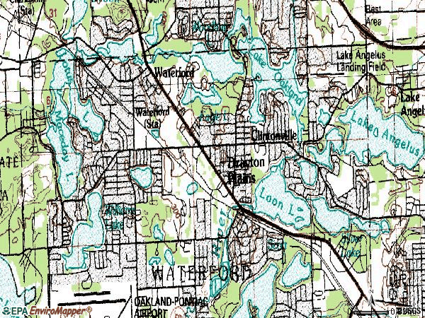 Zip code 48329 topographic map