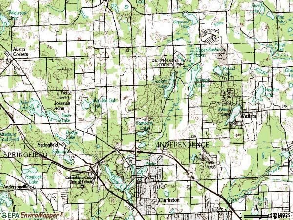 Zip code 48348 topographic map