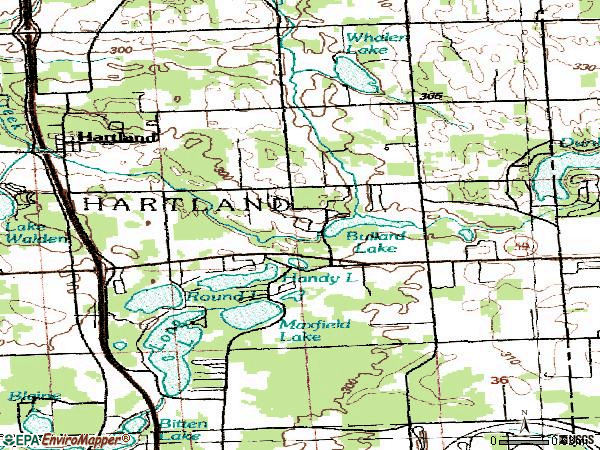 Zip code 48353 topographic map
