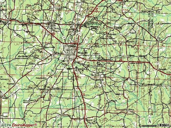 Zip code 71753 topographic map