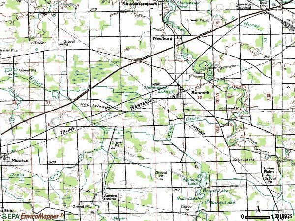 Zip code 48414 topographic map