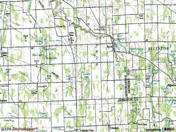 Zip code 48418 topographic map