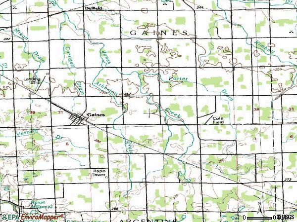 Zip code 48436 topographic map