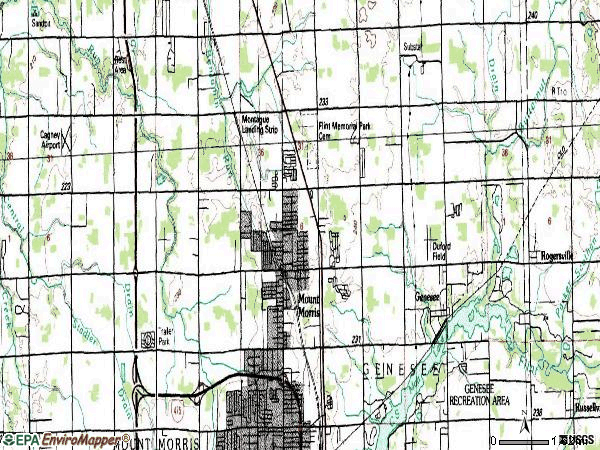 Zip code 48458 topographic map