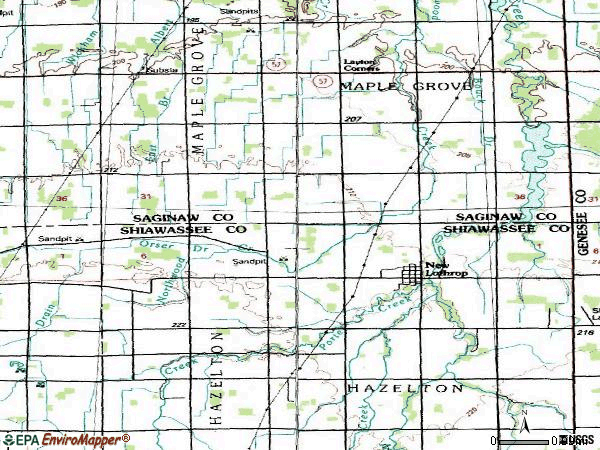 Zip code 48460 topographic map