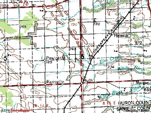 Zip code 48470 topographic map