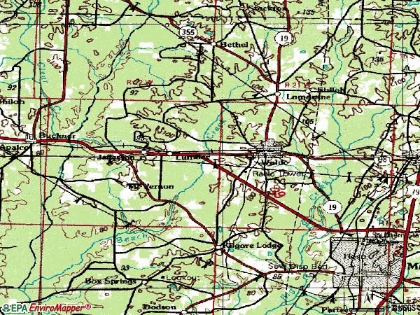 Zip code 71770 topographic map