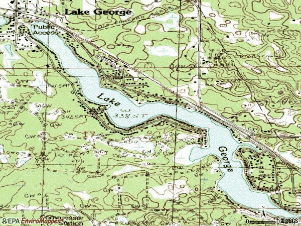 Zip code 48633 topographic map