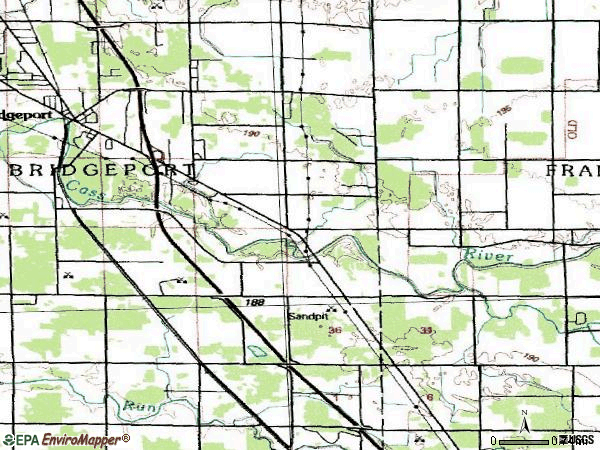 Zip code 48722 topographic map