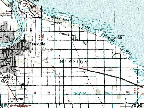 Zip code 48732 topographic map