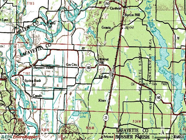 Zip code 71826 topographic map