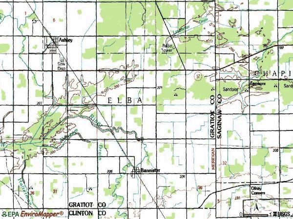 Zip code 48807 topographic map