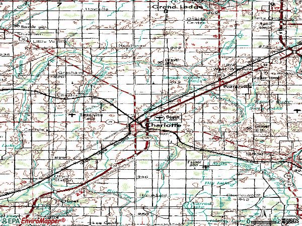 Zip code 48813 topographic map