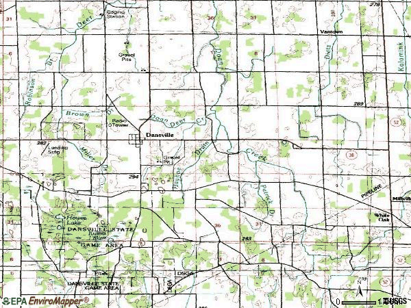 Zip code 48819 topographic map