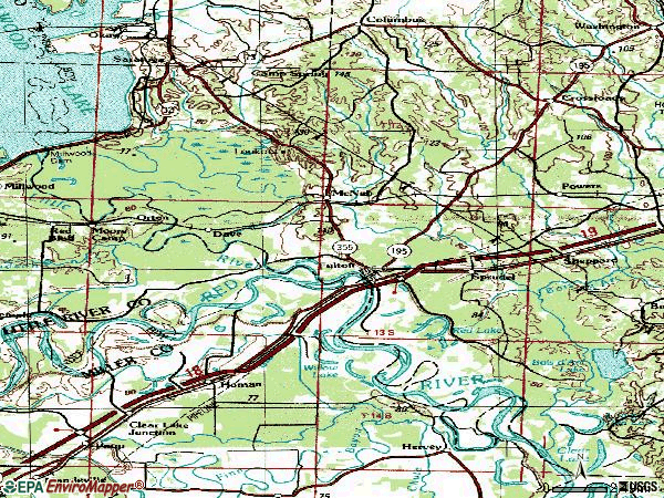 Zip code 71838 topographic map