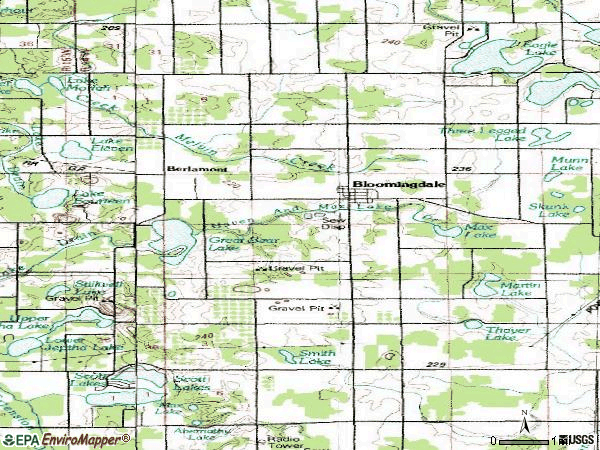 Zip code 49026 topographic map