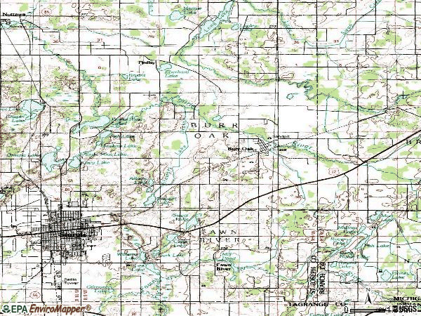 Zip code 49030 topographic map