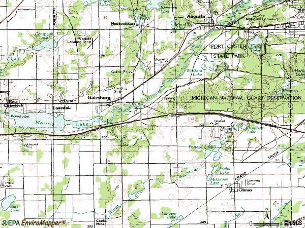 Zip code 49053 topographic map