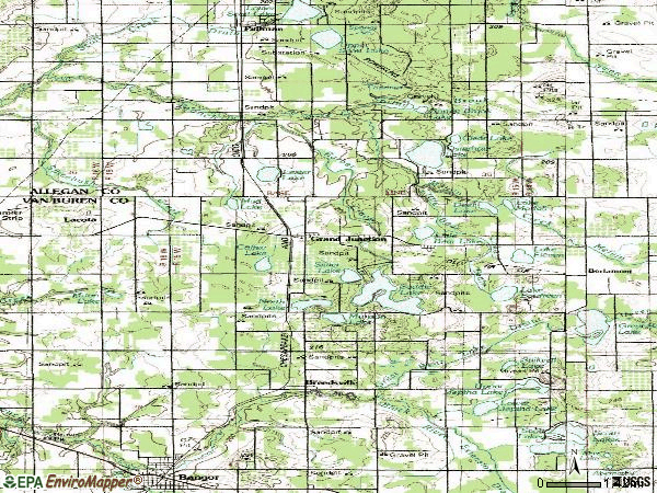 Zip code 49056 topographic map