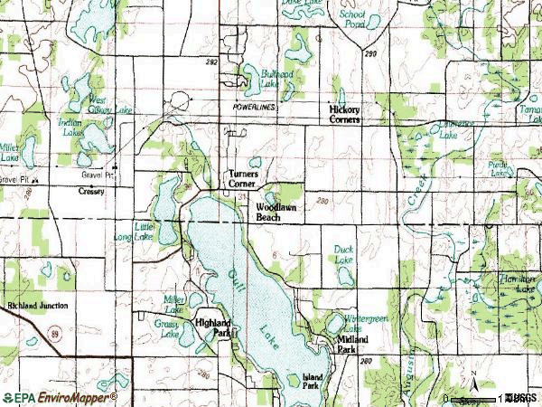 Zip code 49060 topographic map