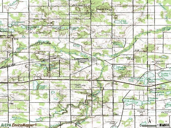 Zip code 49064 topographic map