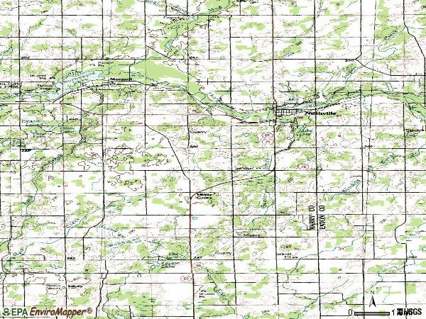 Zip code 49073 topographic map
