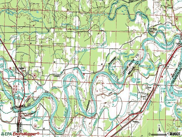 Zip code 71853 topographic map