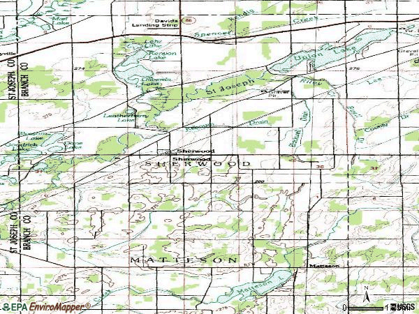 Zip code 49089 topographic map