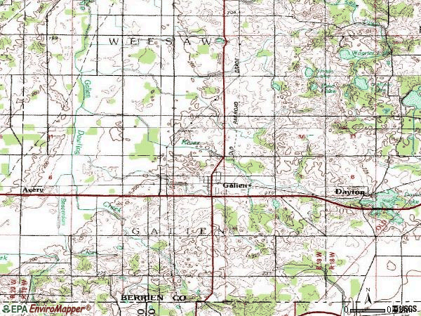 Zip code 49113 topographic map