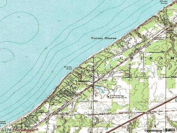 Zip code 49116 topographic map