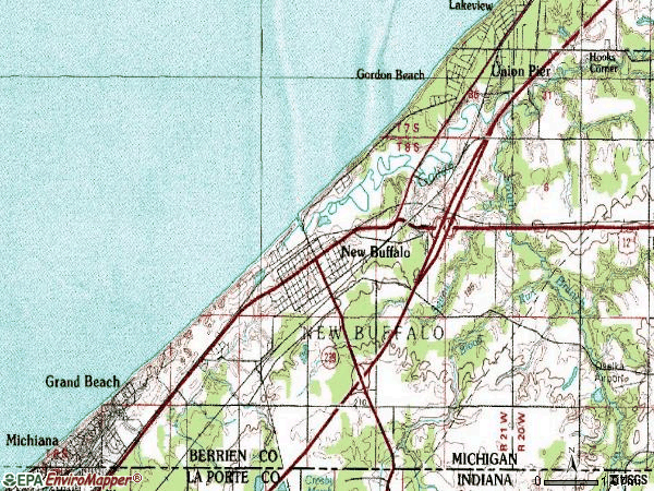 Zip code 49117 topographic map