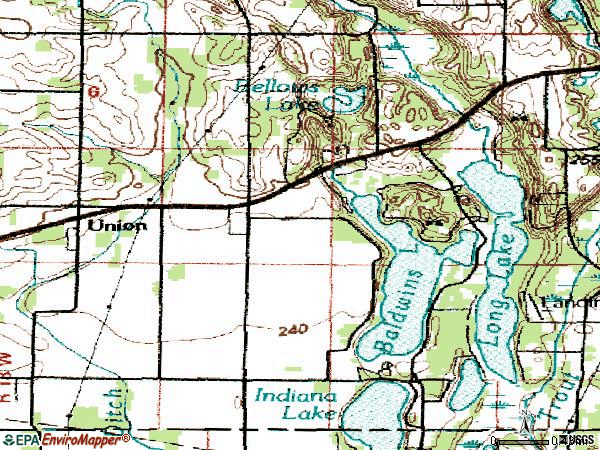 Zip code 49130 topographic map