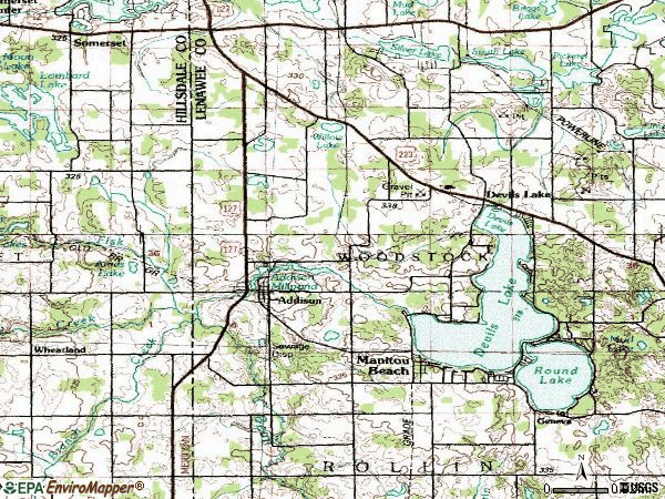 Zip code 49220 topographic map