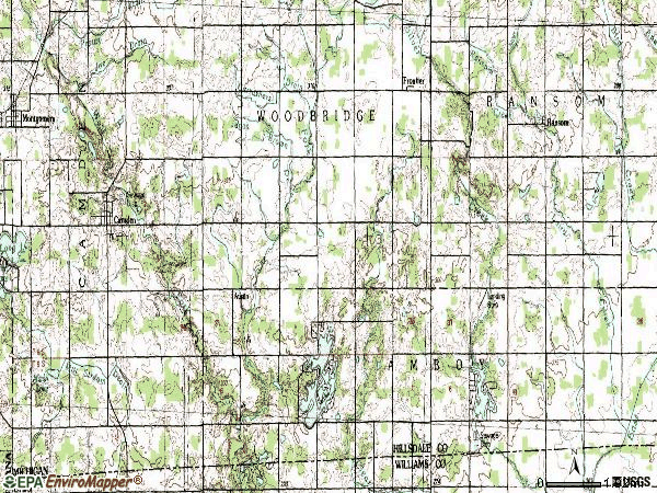 Zip code 49232 topographic map