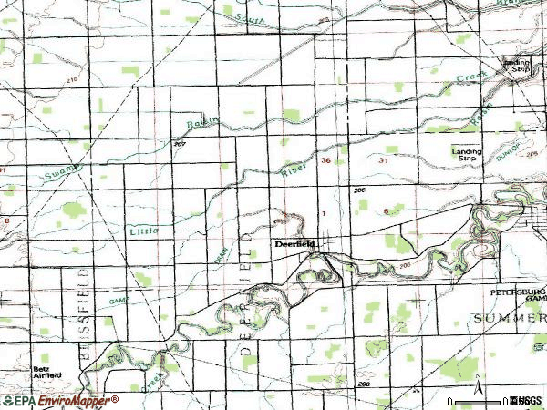 Zip code 49238 topographic map