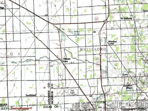 Zip code 49267 topographic map