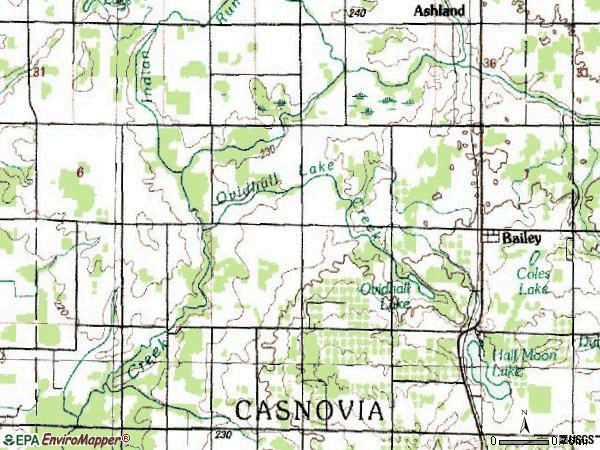 Zip code 49303 topographic map