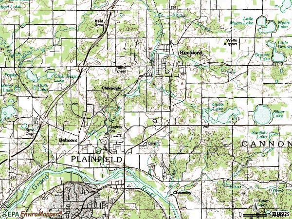 Zip code 49306 topographic map