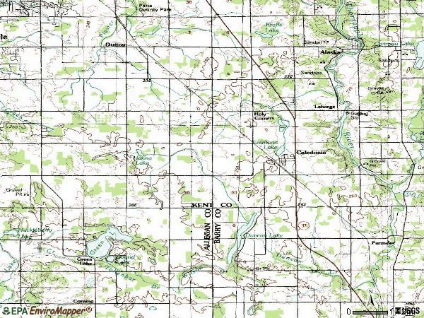 Zip code 49316 topographic map