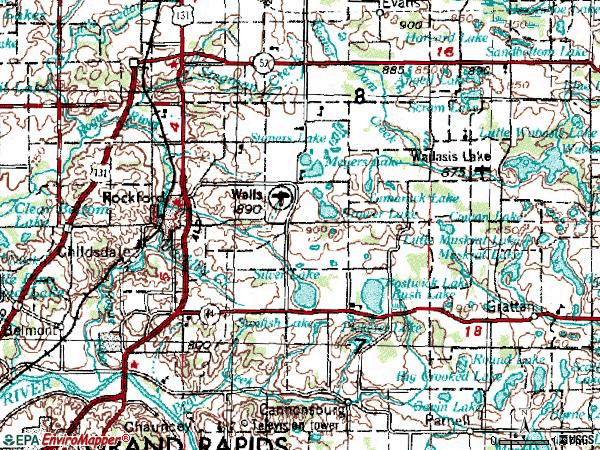 Zip code 49341 topographic map