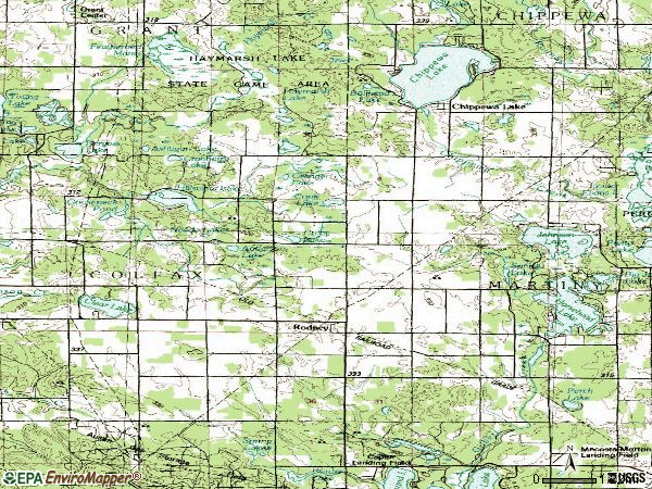 Zip code 49342 topographic map