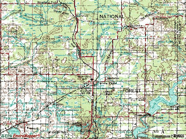 Zip code 49349 topographic map