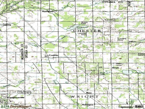 Zip code 49403 topographic map
