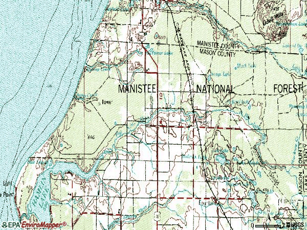 Zip code 49411 topographic map
