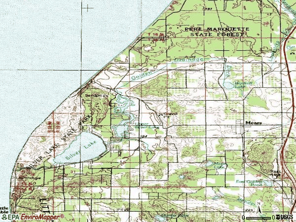 Zip code 49436 topographic map