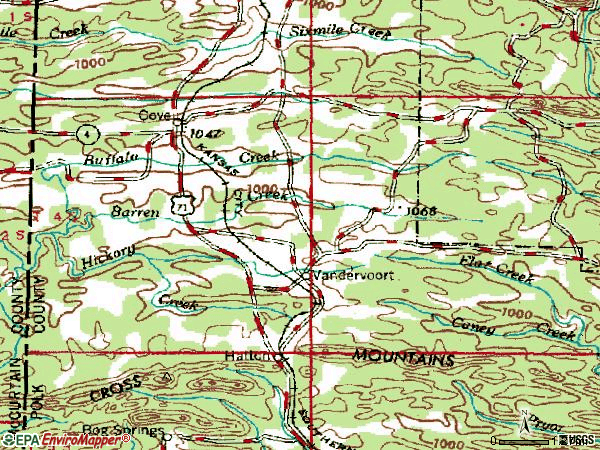 Zip code 71937 topographic map