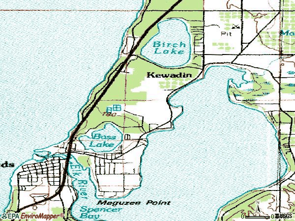 Zip code 49629 topographic map